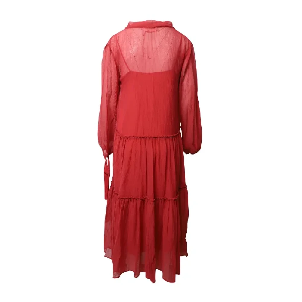 Chloé Pre-owned Cotton dresses Red Dames