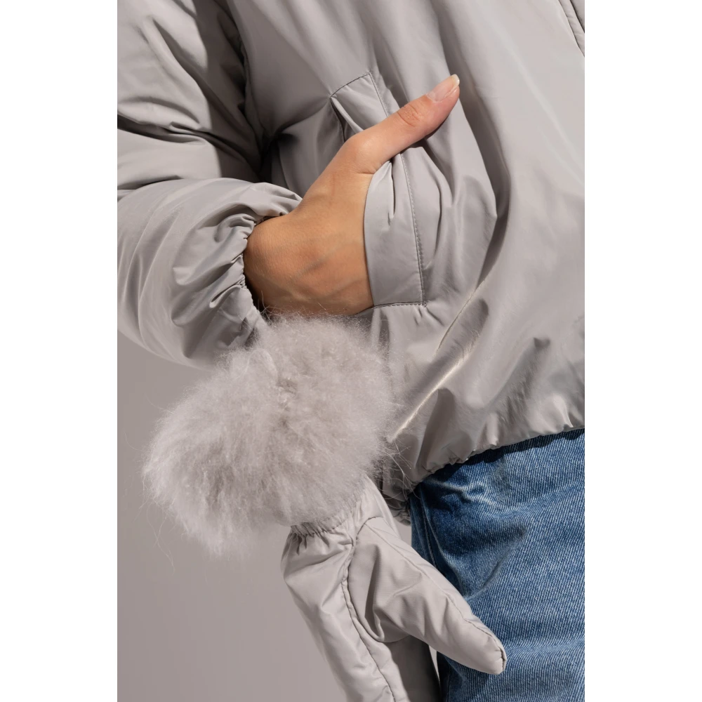 Yves Salomon Jas met afneembare handschoenen Gray Dames
