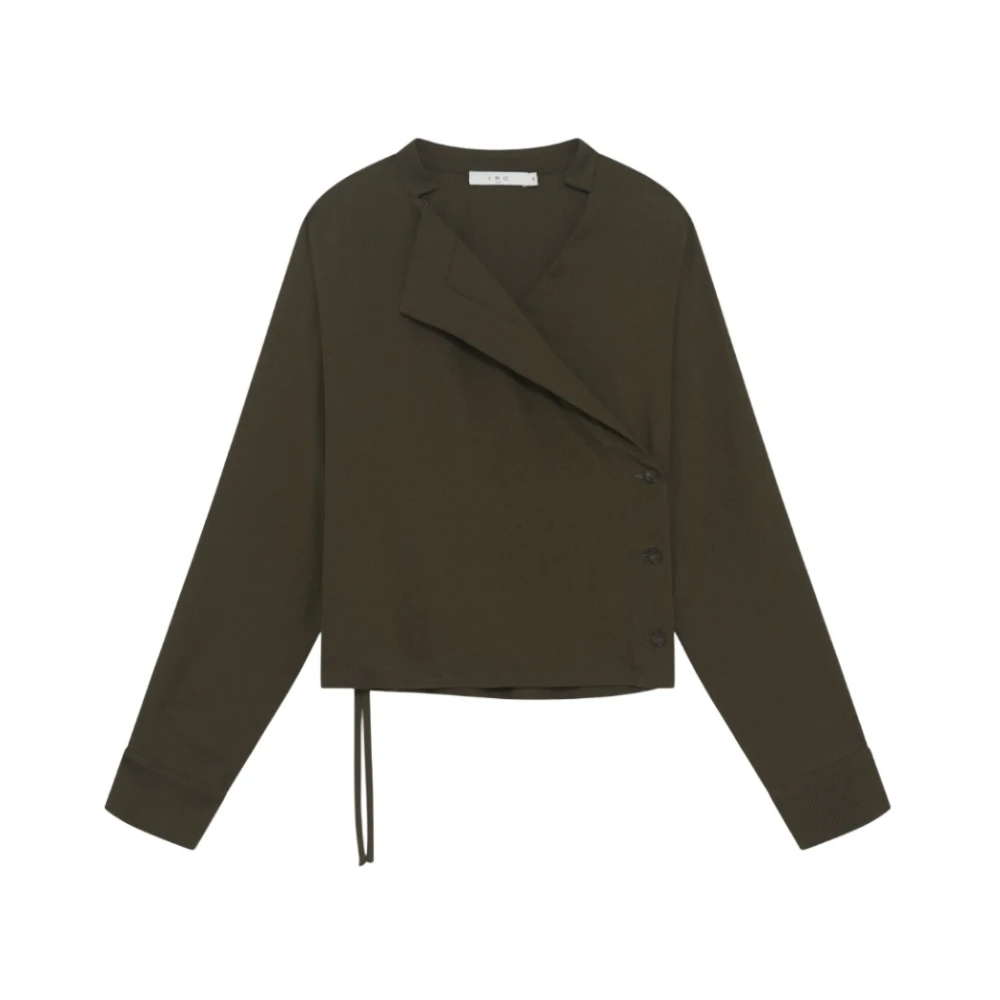 Iro Green Paquita Wrap Top - Female - Blouses - M - Blouses & Shirts