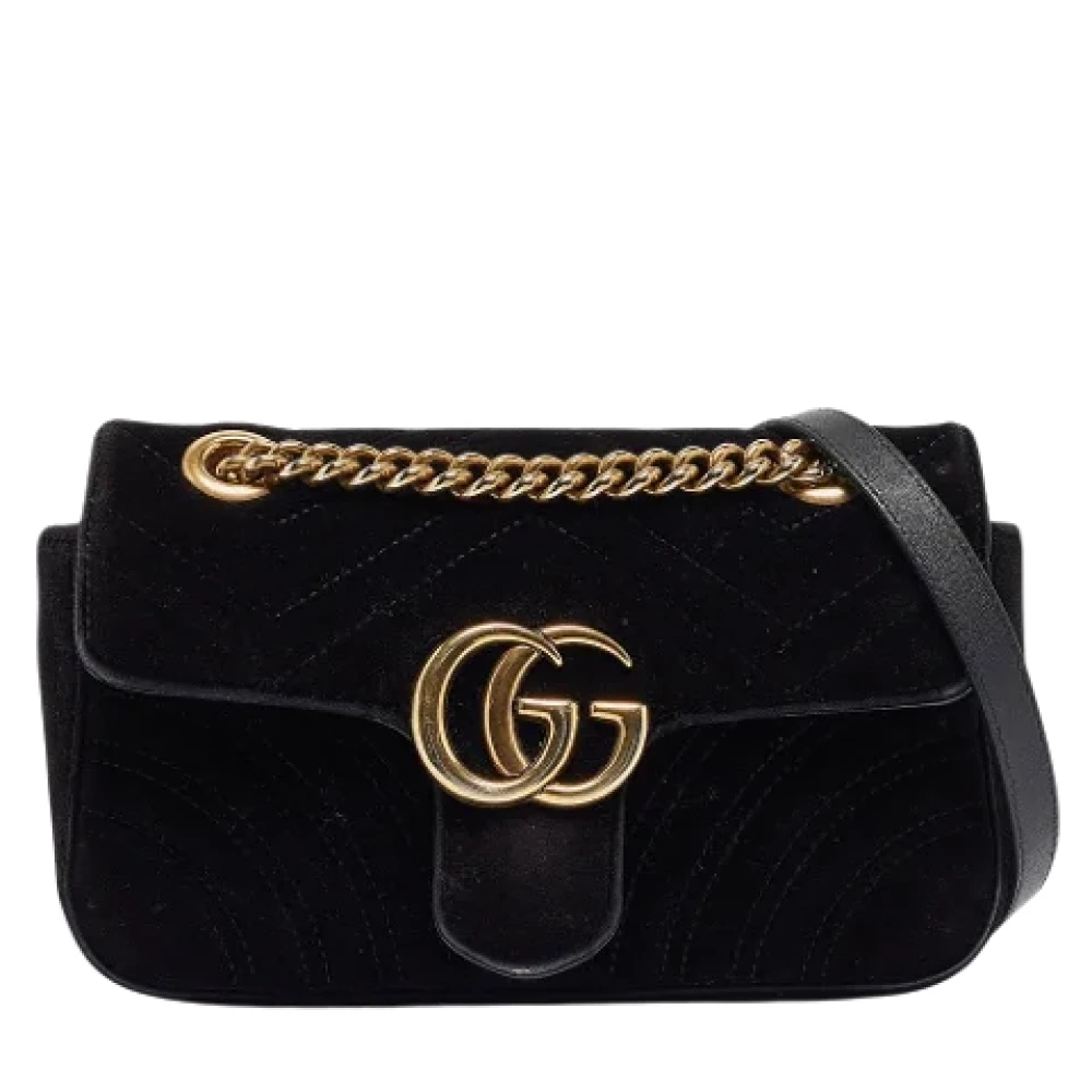 Gucci Vintage Pre-owned Velvet gucci-bags Black Dames