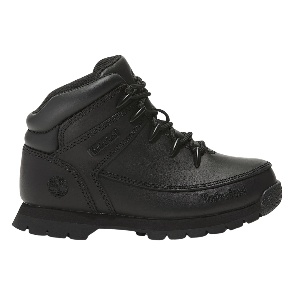Timberland Boys Black Kids Boots, 34 Eu, Euro Sprint Mid Lace Up Boots