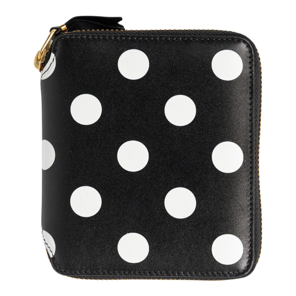 Comme des Garçons Polka Dot Dragkedja Plånbok Svart Black, Unisex