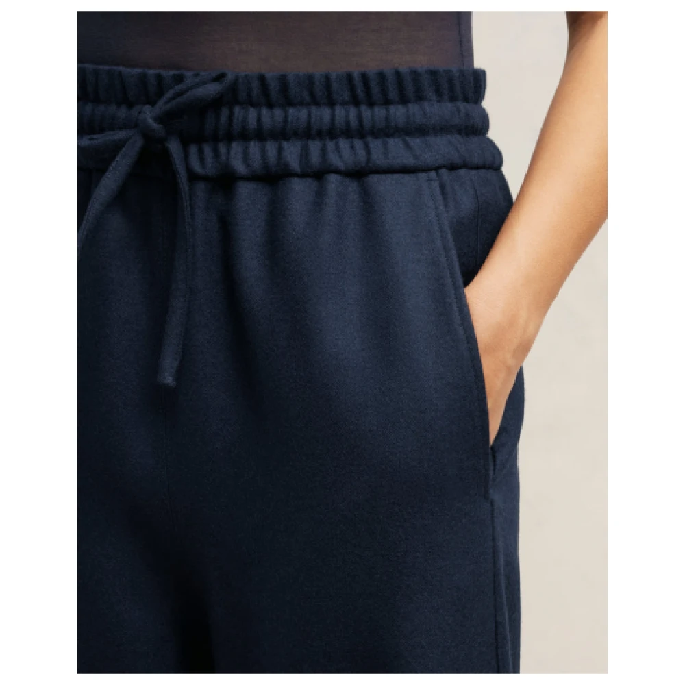 Ami Paris Navy Blauwe Luxe Broek Blue Dames