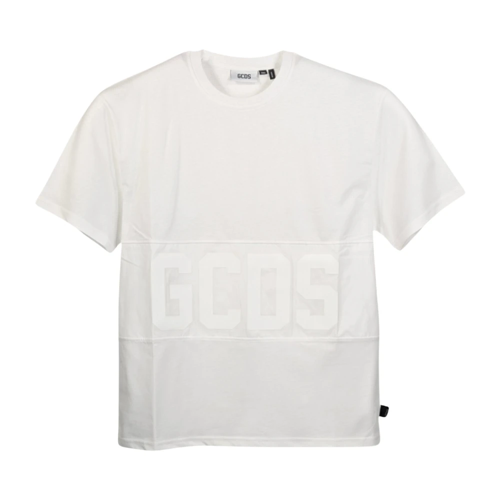 Gcds White T-Shirts, Male, L, Basic Logo T-Shirt