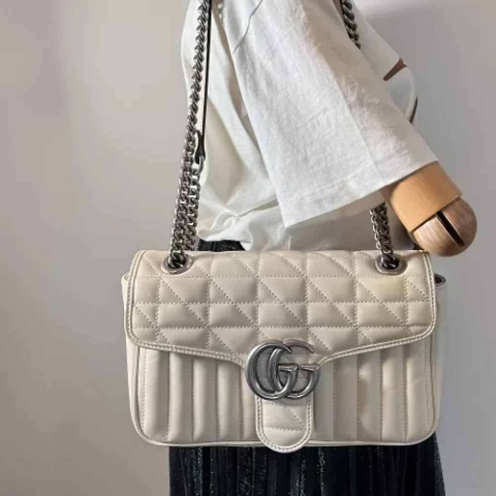 Gucci Vintage Pre-owned Leather gucci-bags Beige Dames
