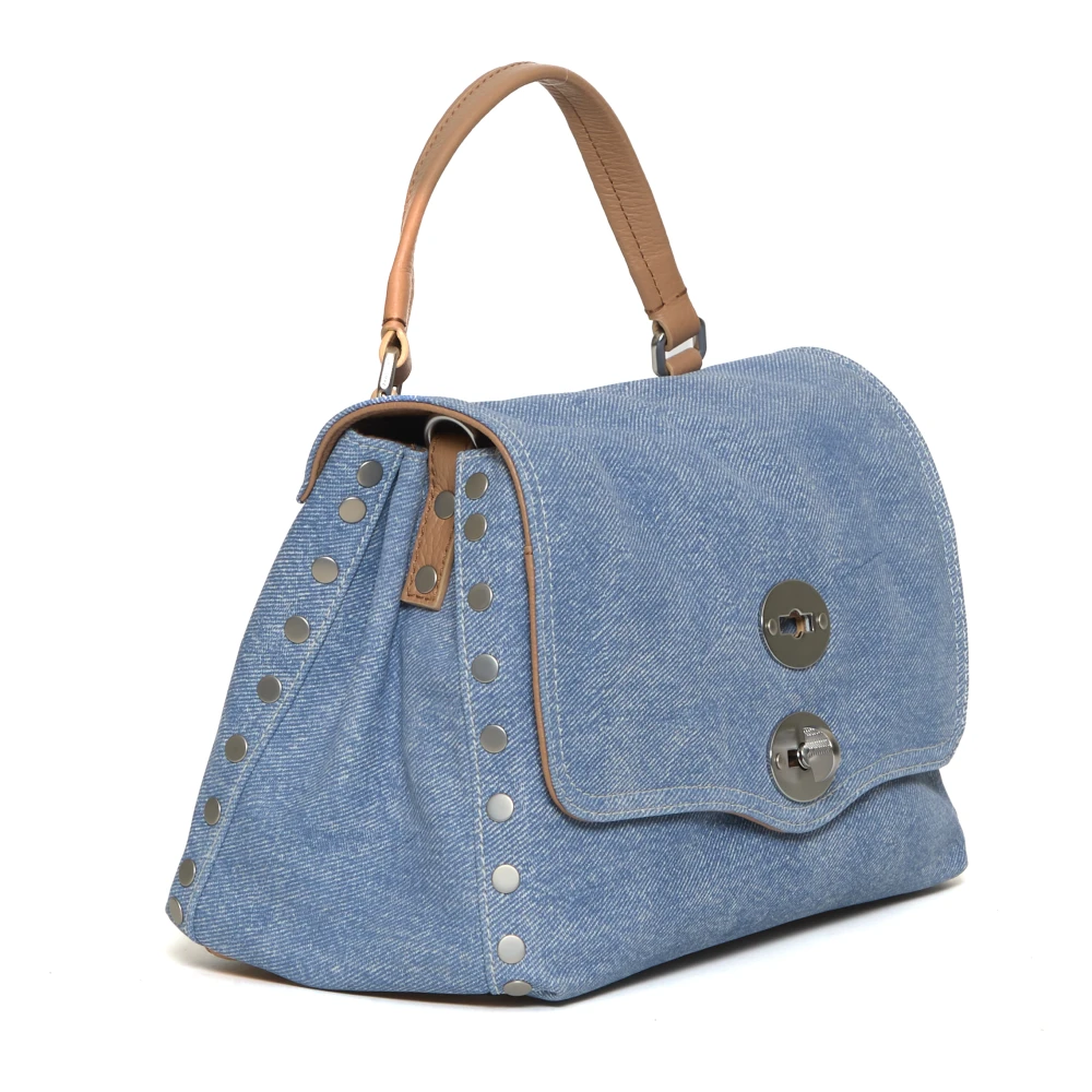 Zanellato Azzurra Handtas Postina Small Canvas Blue Dames