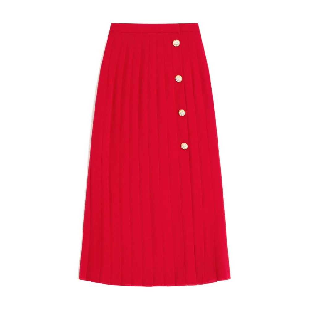 Valentino Garavani Women's Red Pleated Skirt