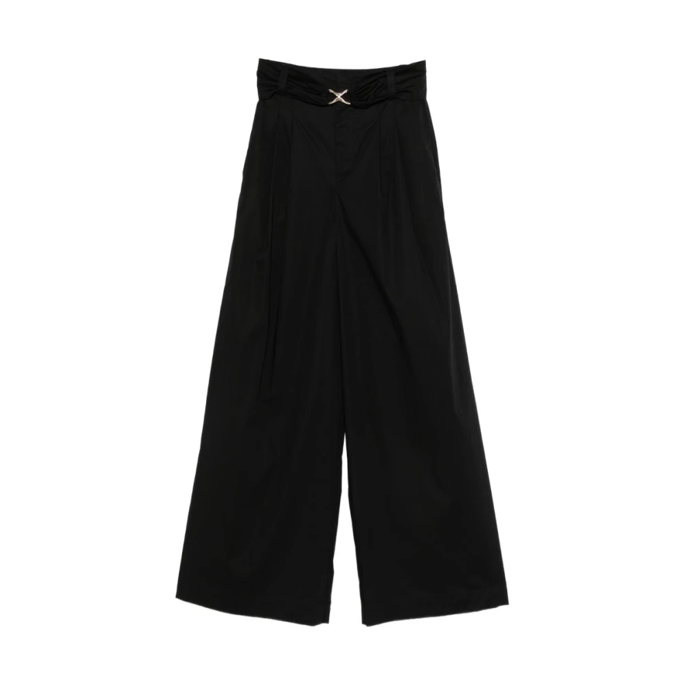 Twinset Women's Black Wide Trousers - Wide Trousers - L - Trousers