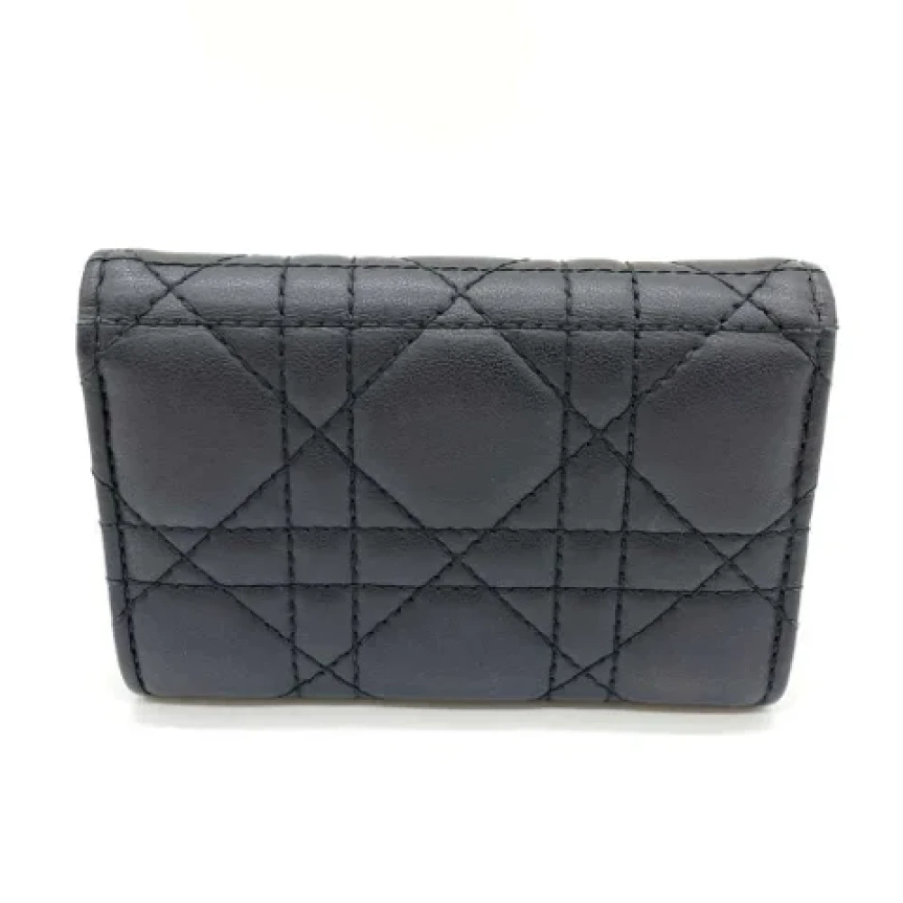 Dior Vintage Pre-owned Leather wallets Black Dames