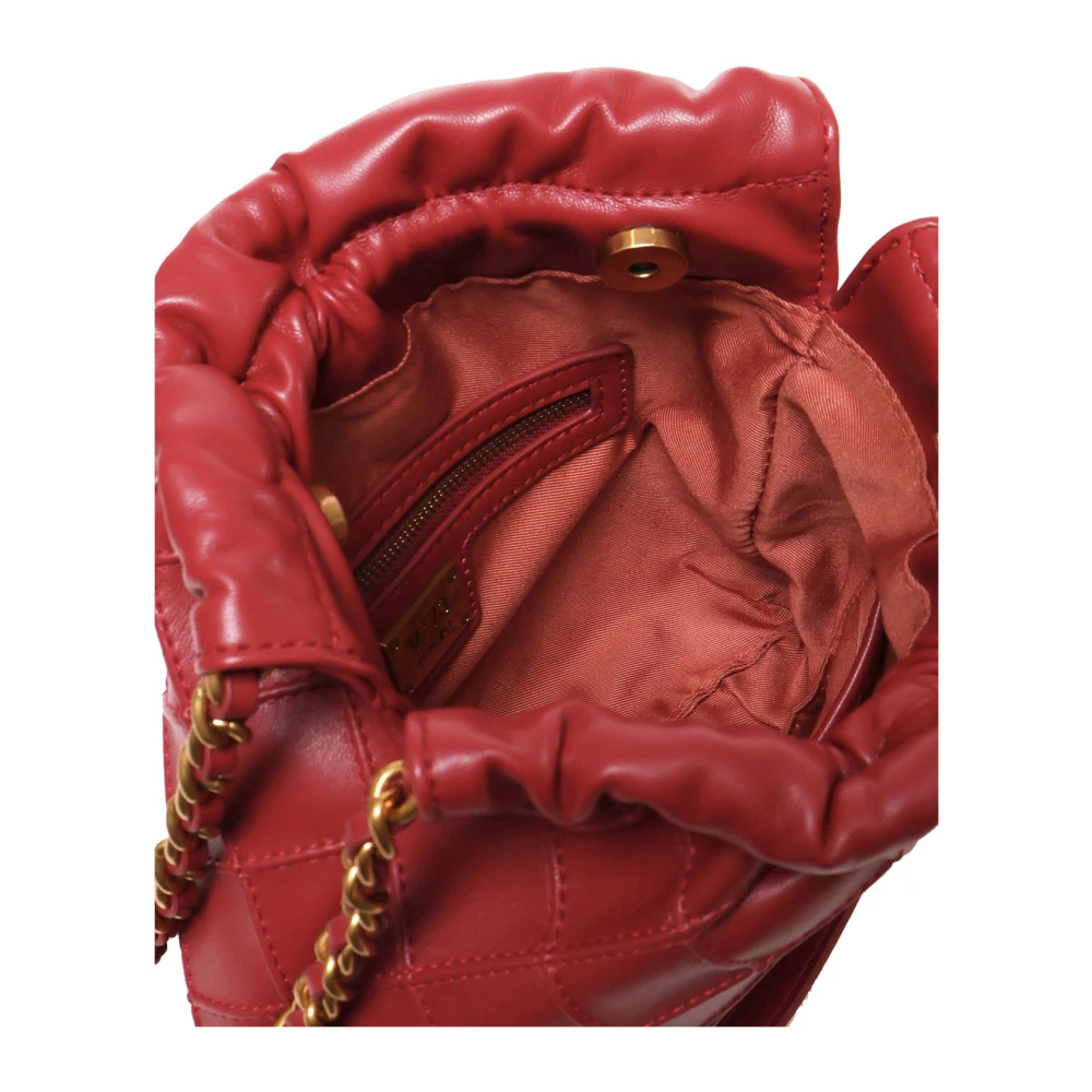 V73 Ruby Mini Hobo Tas met Matelassé Motief Red Dames