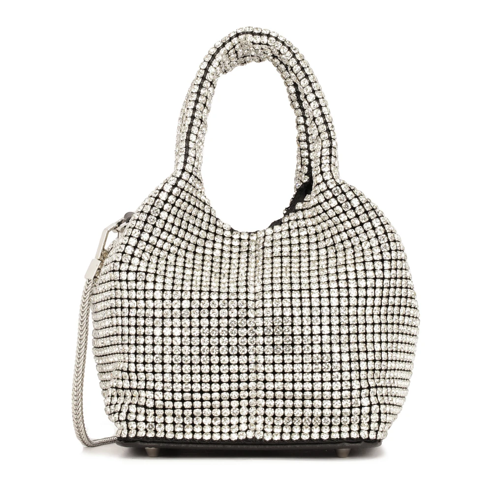 Kazar Kleine glanzende handtas met zirkonen Gray Dames