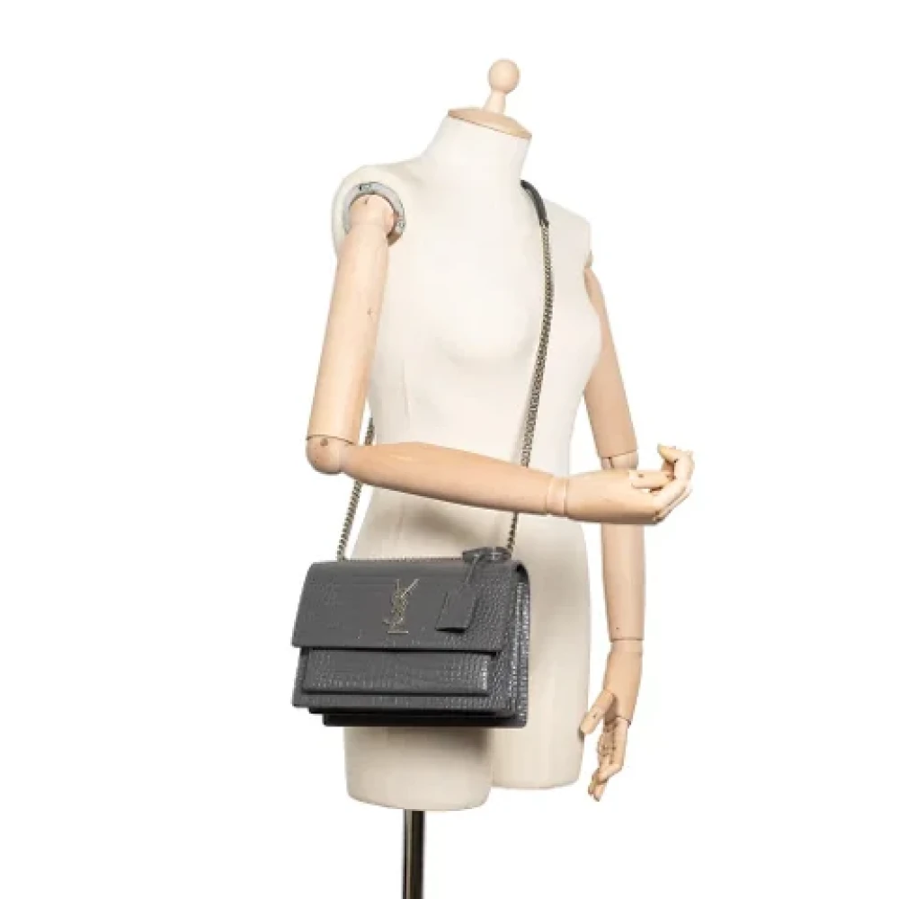 Yves Saint Laurent Vintage Pre-owned Leather shoulder-bags Gray Dames