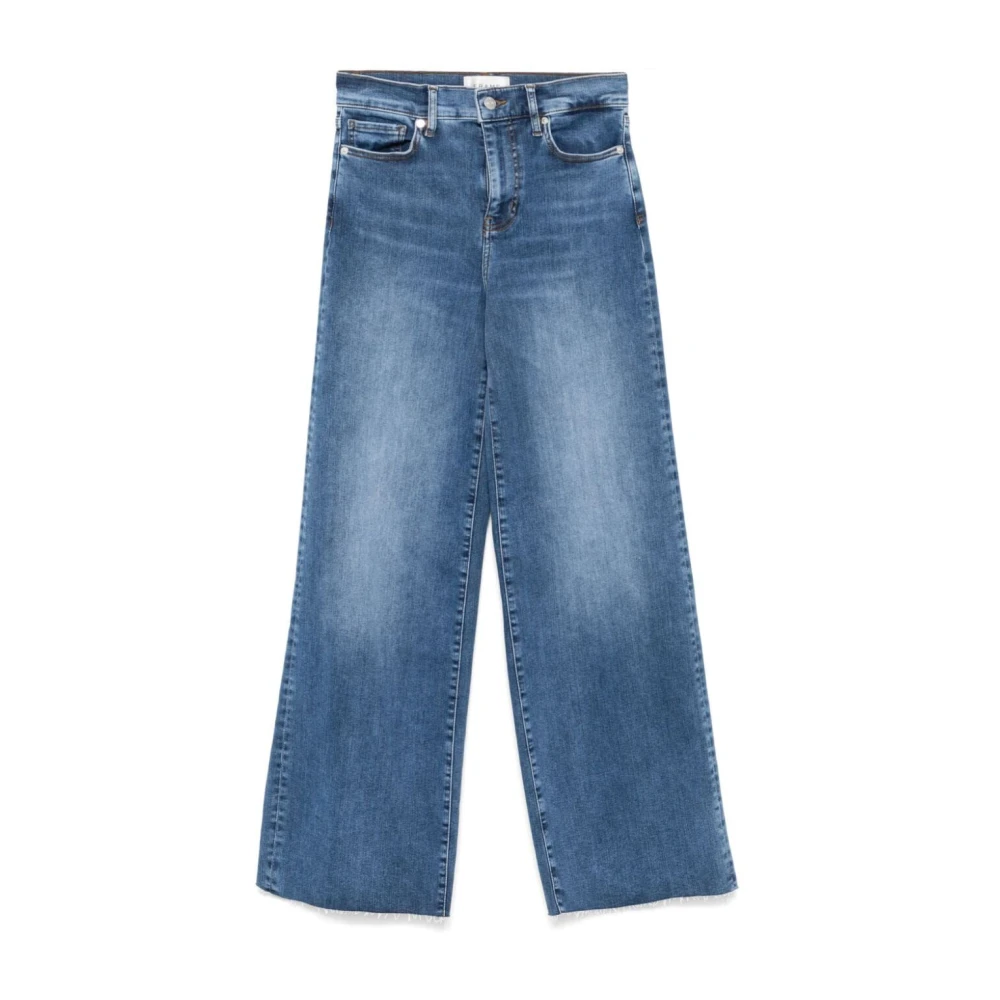 Frame Slim Palazzo Raw Fray Jeans Blue, Dam