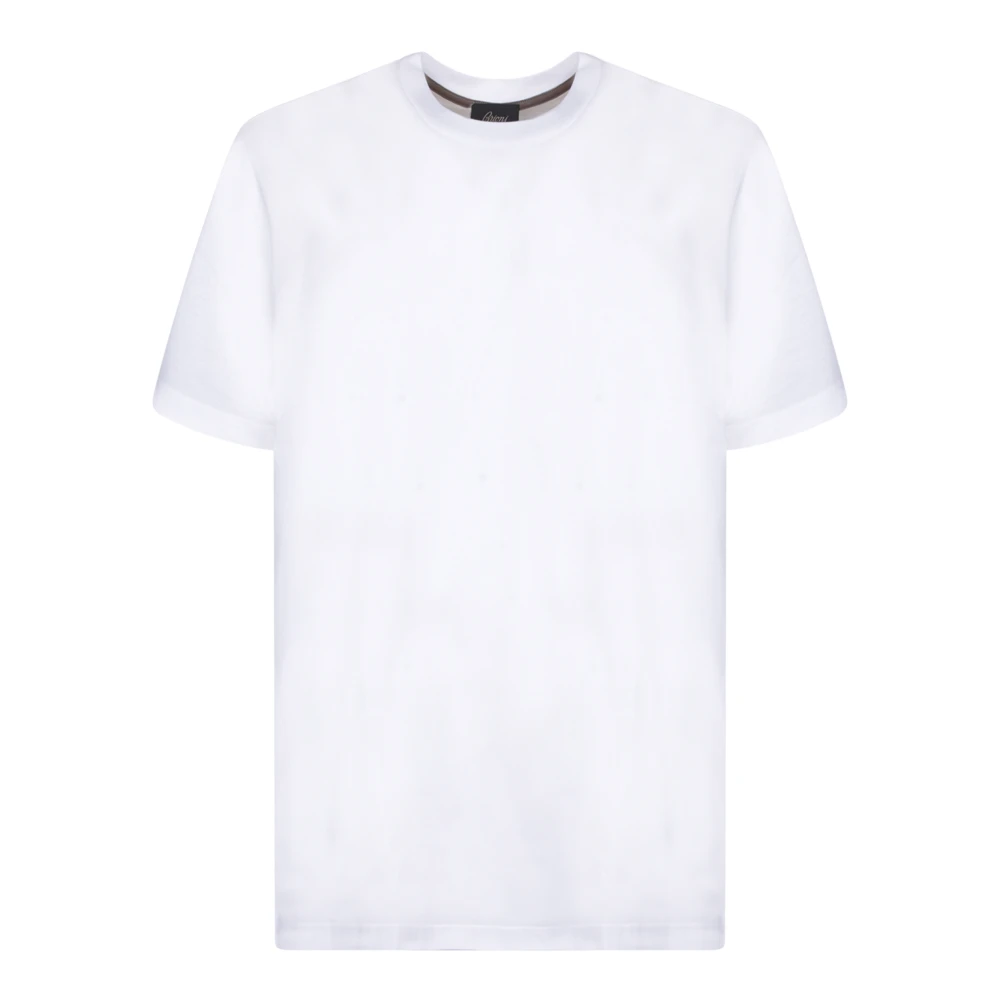Brioni Witte Katoenen T-Shirt Korte Mouw White Heren