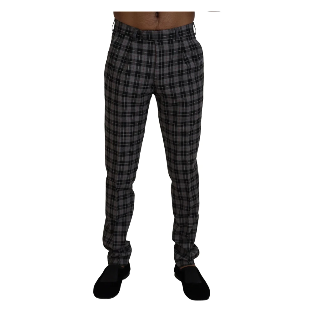 Bencivenga Elegante Grijze Geruite Heren-Chino's Gray Heren
