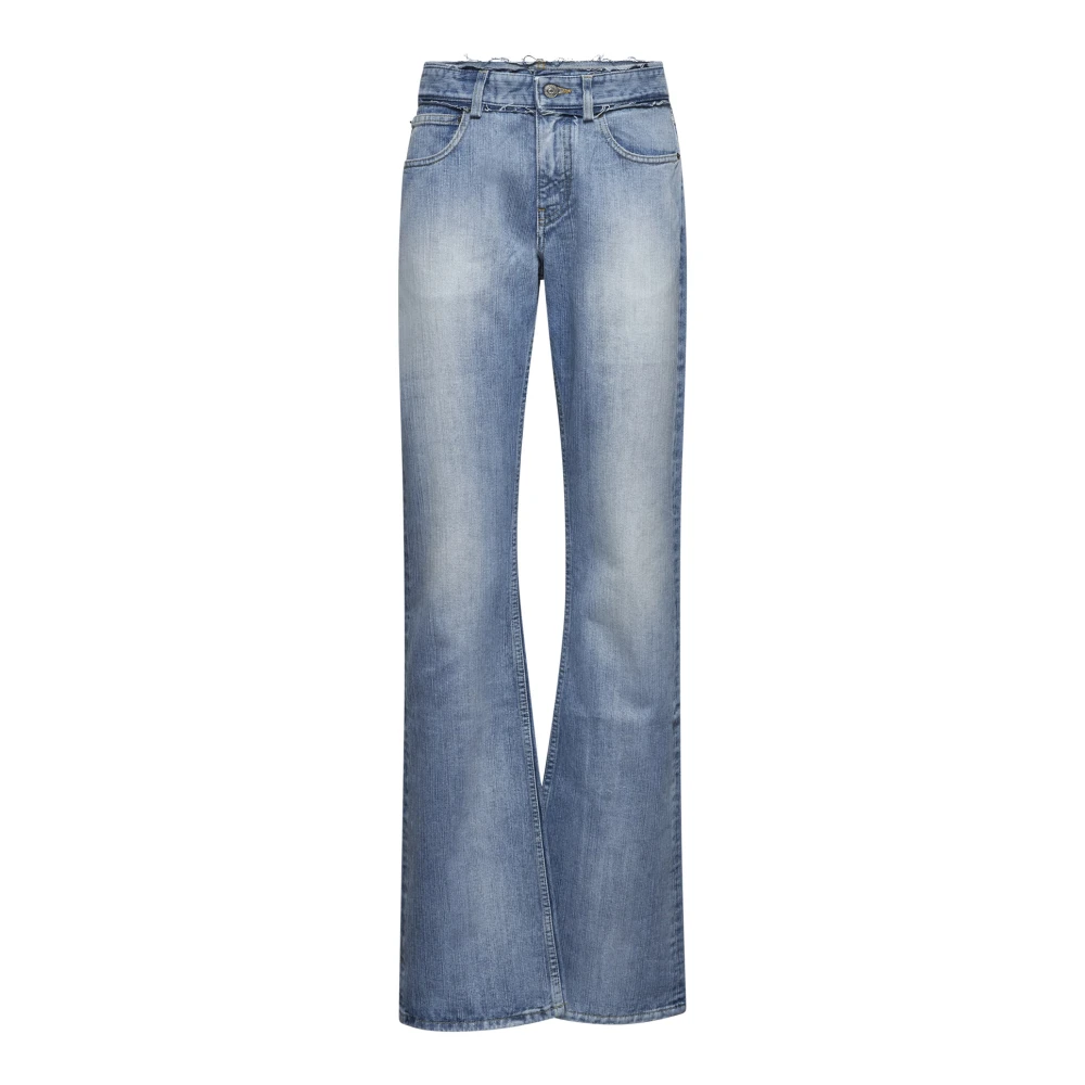 Balenciaga Blauwe Denim Jeans met Raffelranden Blue Dames