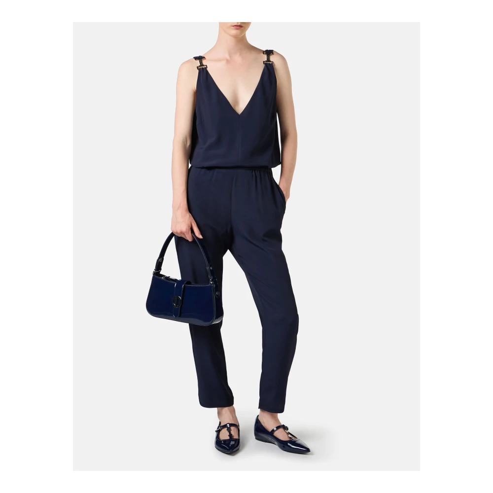 Iceberg Blauwe crepe de chine top met kenmerkende details Blue Dames
