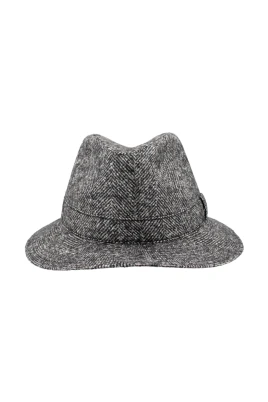Elegant Herringbone Fedora Hat