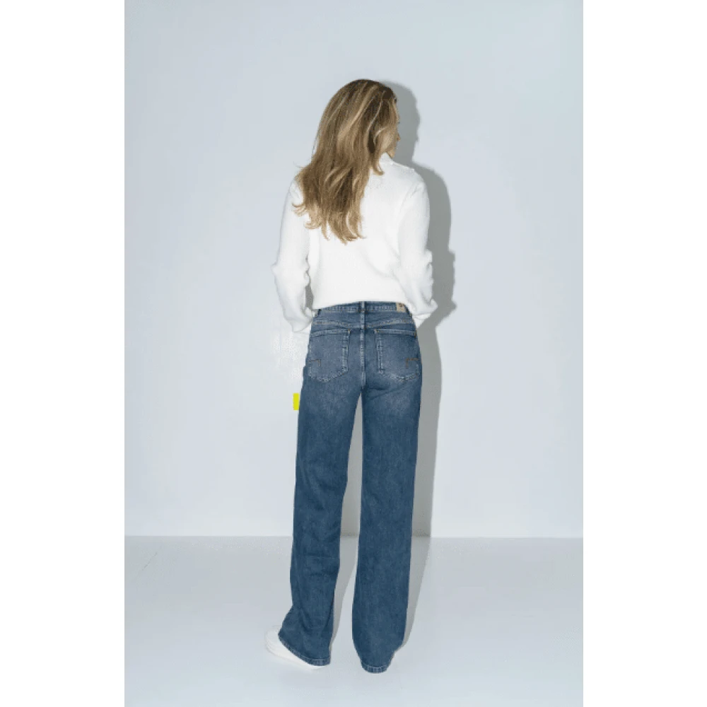 DNM Pure Retro-chique wijde pijp jeans Blue Dames