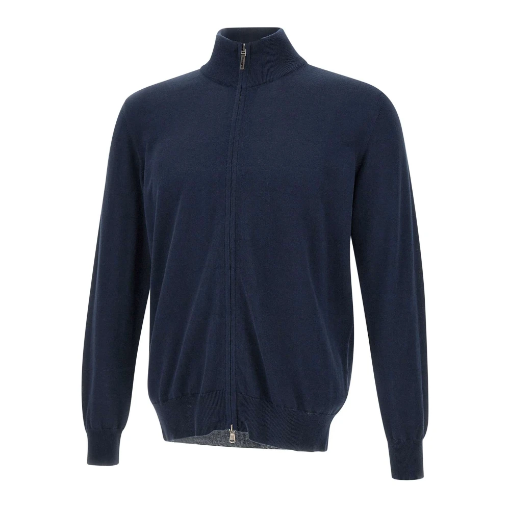 Kangra Men's Blue Cardigans, 3XL, Cotton Zip Jumper