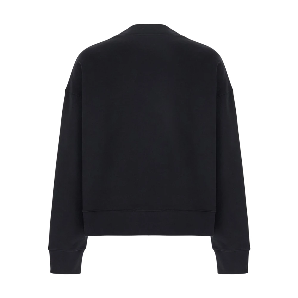 Palm Angels Zwarte Logo Crewneck Sweatshirt Katoen Man Black Heren