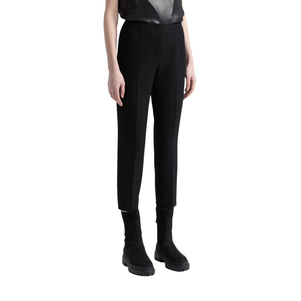 PESERICO Broek van tweeweg stretchstof Black Dames