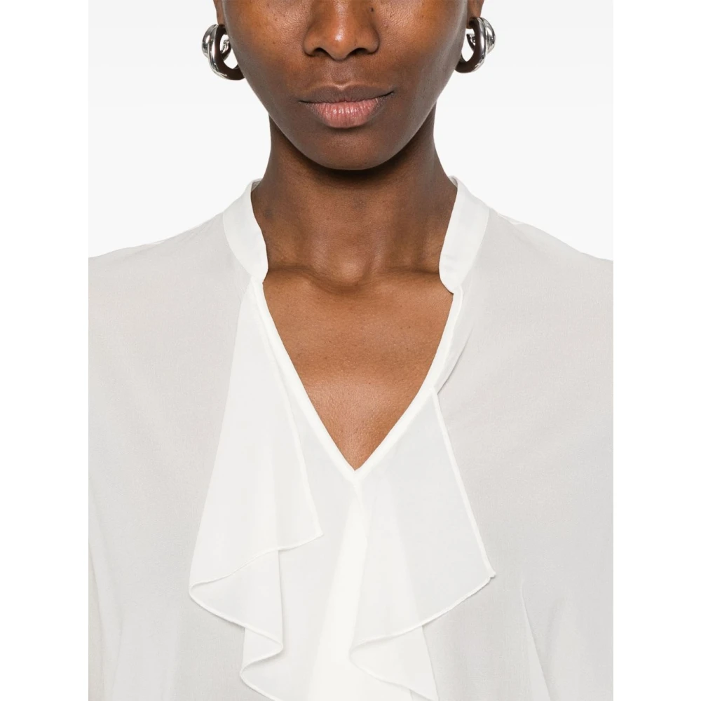 Blugirl Witte Zijden Overhemd Elegante Stijl White Dames