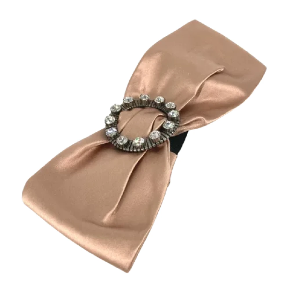 Miu Pre-owned Leather hair-accessories Pink Dames