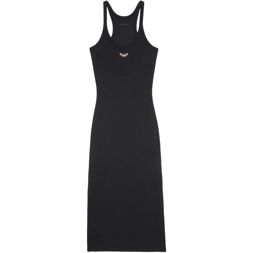 Zadig & Voltaire Zwarte Mouwloze Jurk met Scoop Neck Black Dames