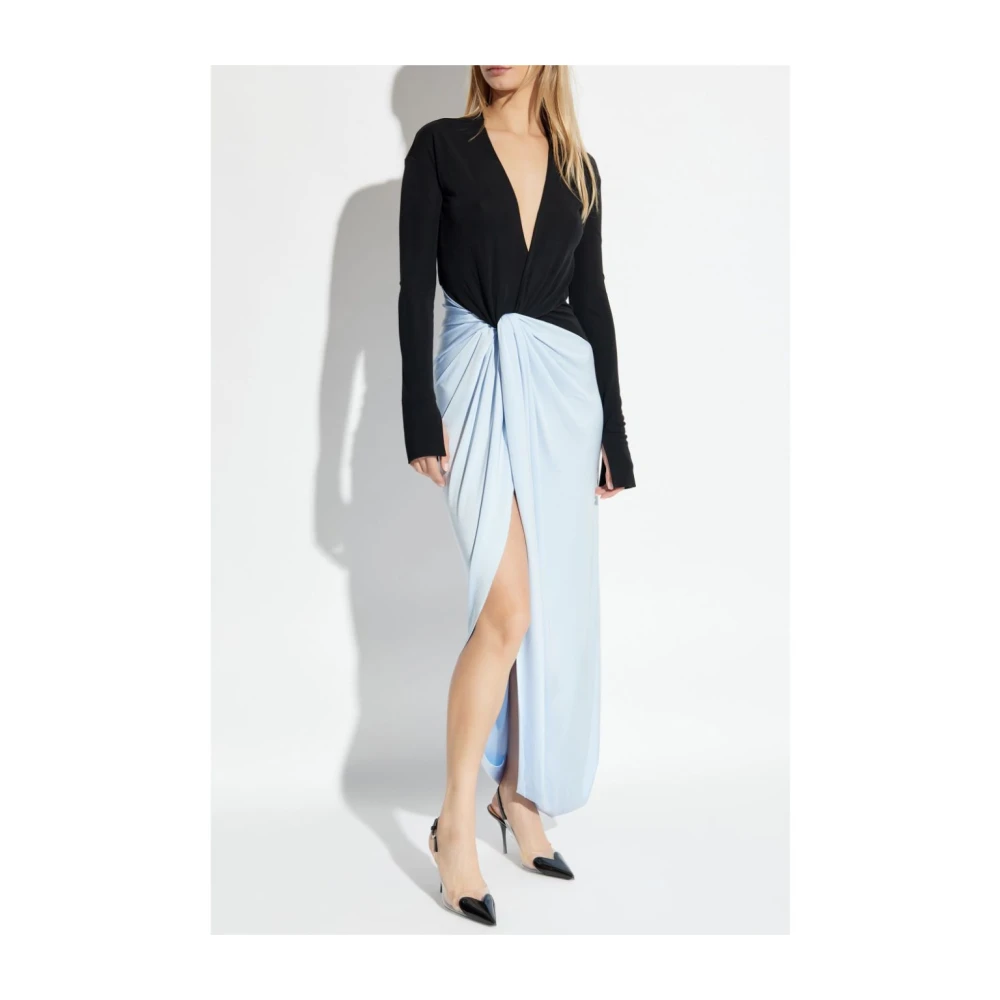 Victoria Beckham Zwarte Diepe V-hals Jurk Multicolor Dames