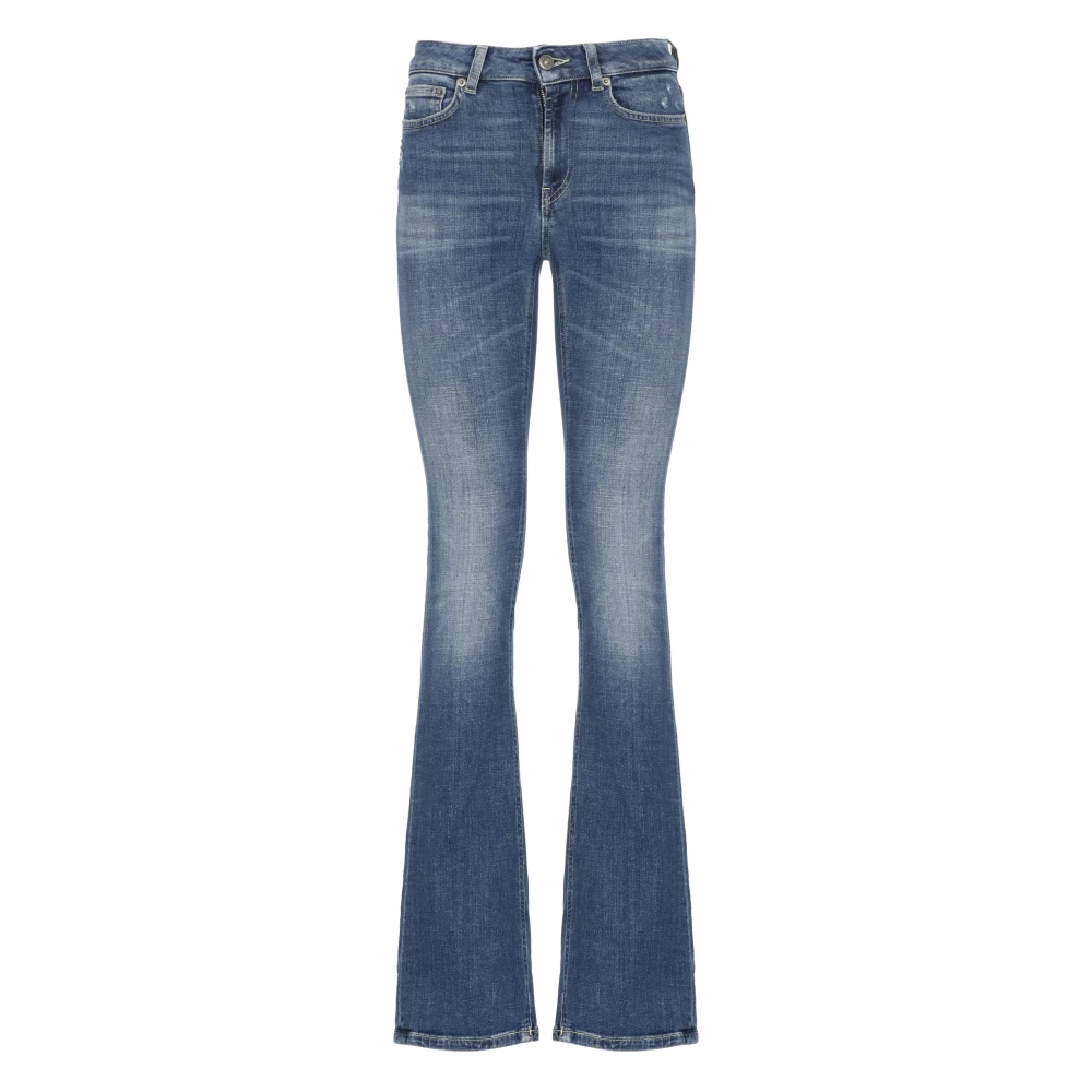 Dondup Blauwe Katoenen Damesjeans met Juweelknopen Blue Dames