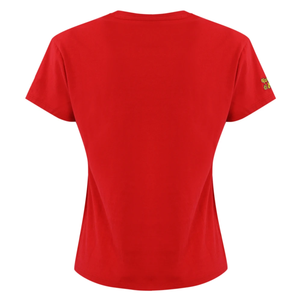 MC2 Saint Barth Rode katoenen T-shirt met logo borduurwerk Red Dames