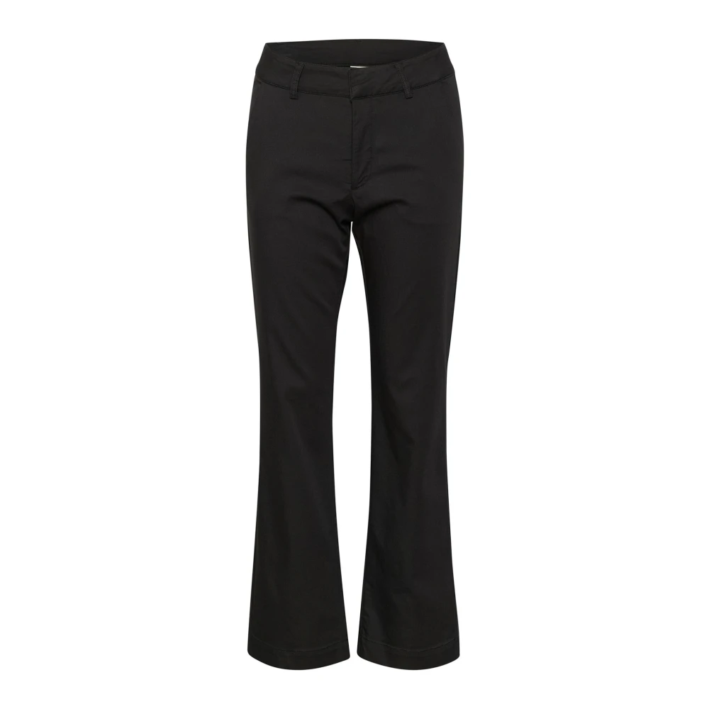 Kaffe Women's Black Chinos,, Flared Chino Trousers Deep Medium
