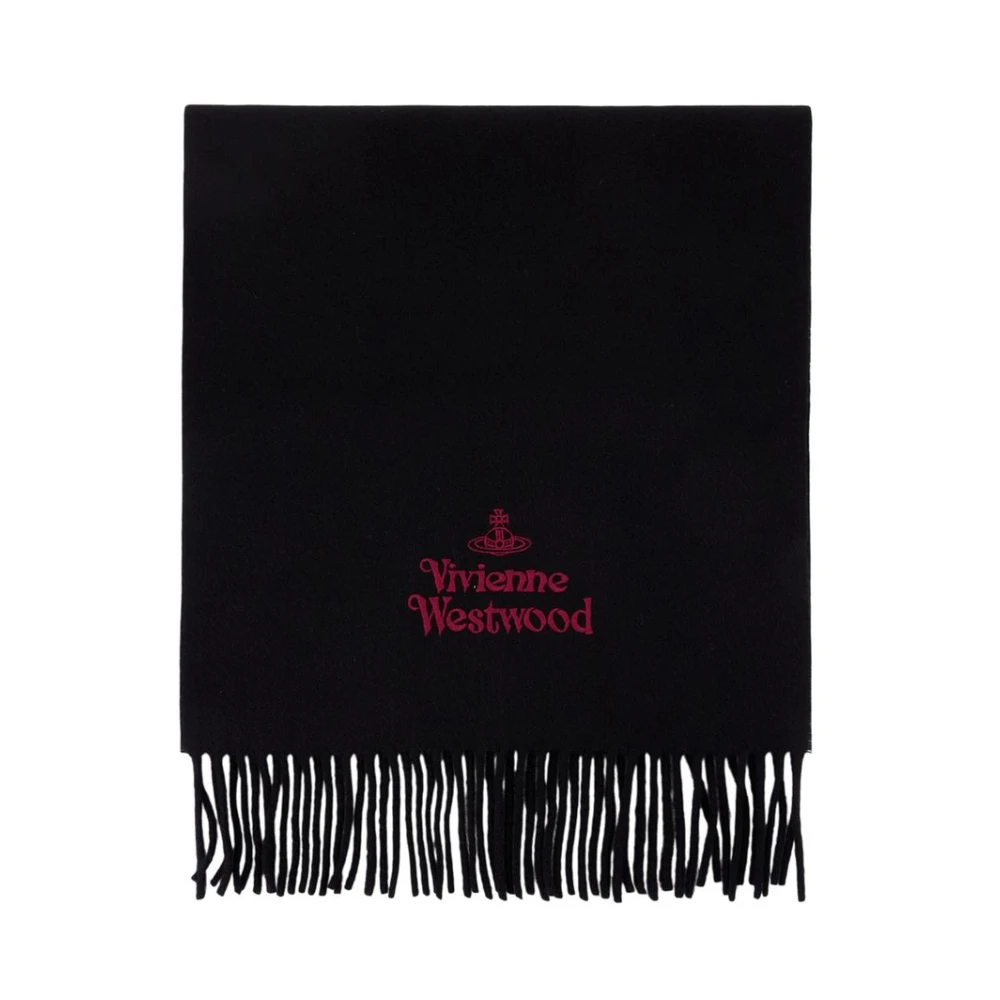 Vivienne Westwood Embroidered Fringe Scarf - Schals Black One Size - Immagine 4