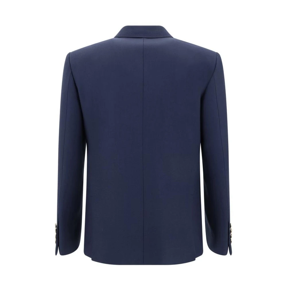 Valentino Elegante wollen blazerjas met revers Blue Heren