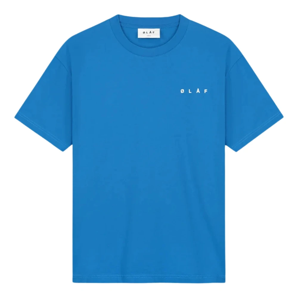 Olaf Hussein Spiral Face Tee Blauw T-shirt Blue Heren