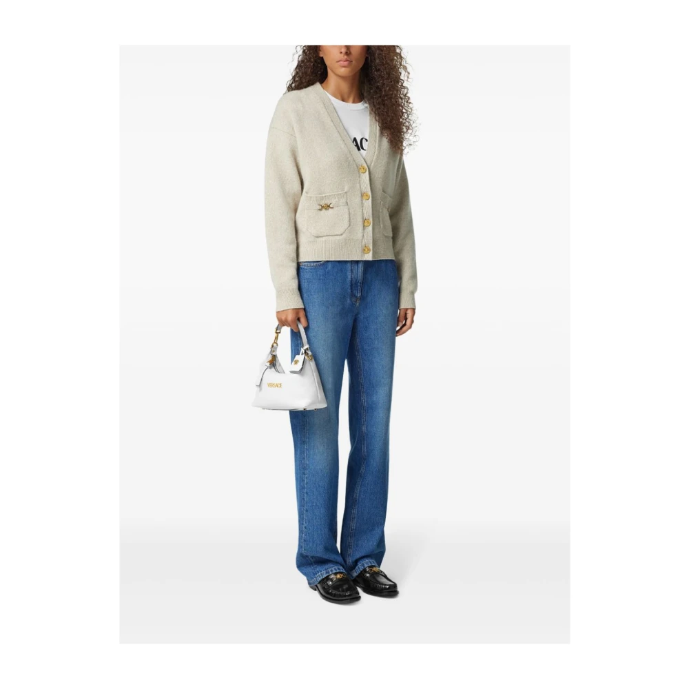 Versace Lamsleren Top Hand Schoudertas White Dames
