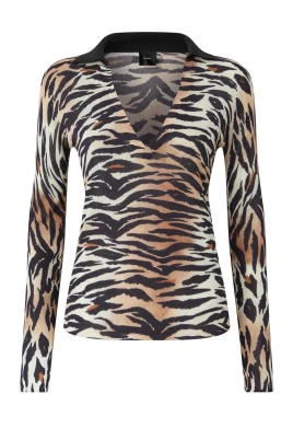 Animal Print Långärmad Topp