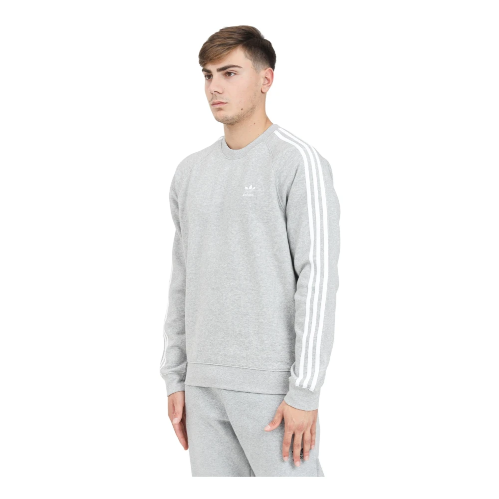 Adidas Originals Klassisk 3-Stripes Crewneck Sweater Gray, Herr