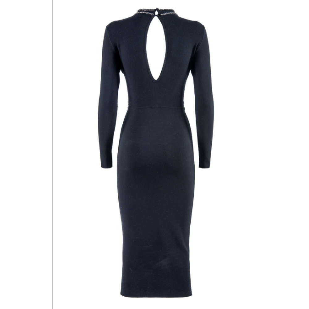 Nenette Zwarte Trui met Strass Detail Black Dames