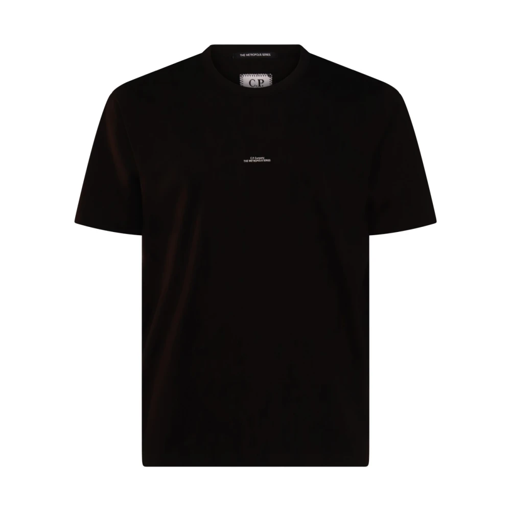 C.P. Company Zwart Katoenen Logo T-shirt Black Heren