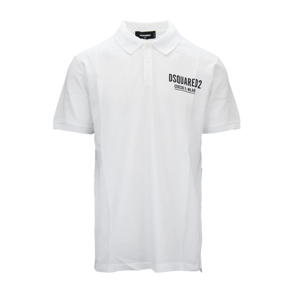 Dsquared2 Heren Knoop Polo Shirt White Heren