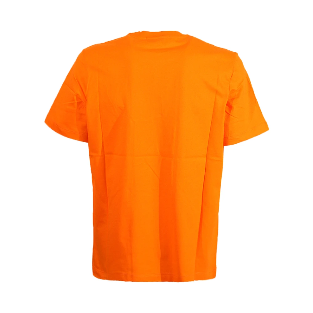 Msgm Oranje Crew-neck T-shirt met Logo Orange Heren