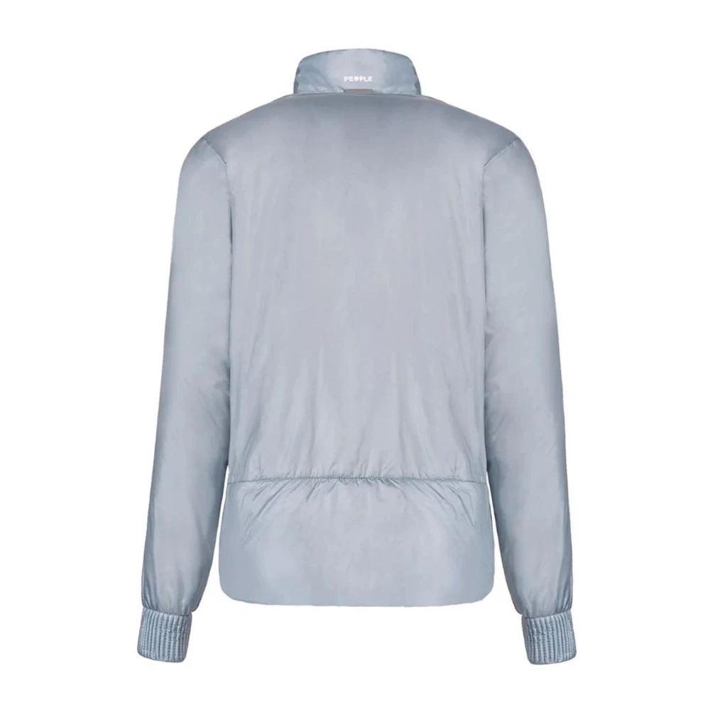 People of Shibuya Lichtblauwe Gewatteerde Geruite Nylon Jas Blue Dames