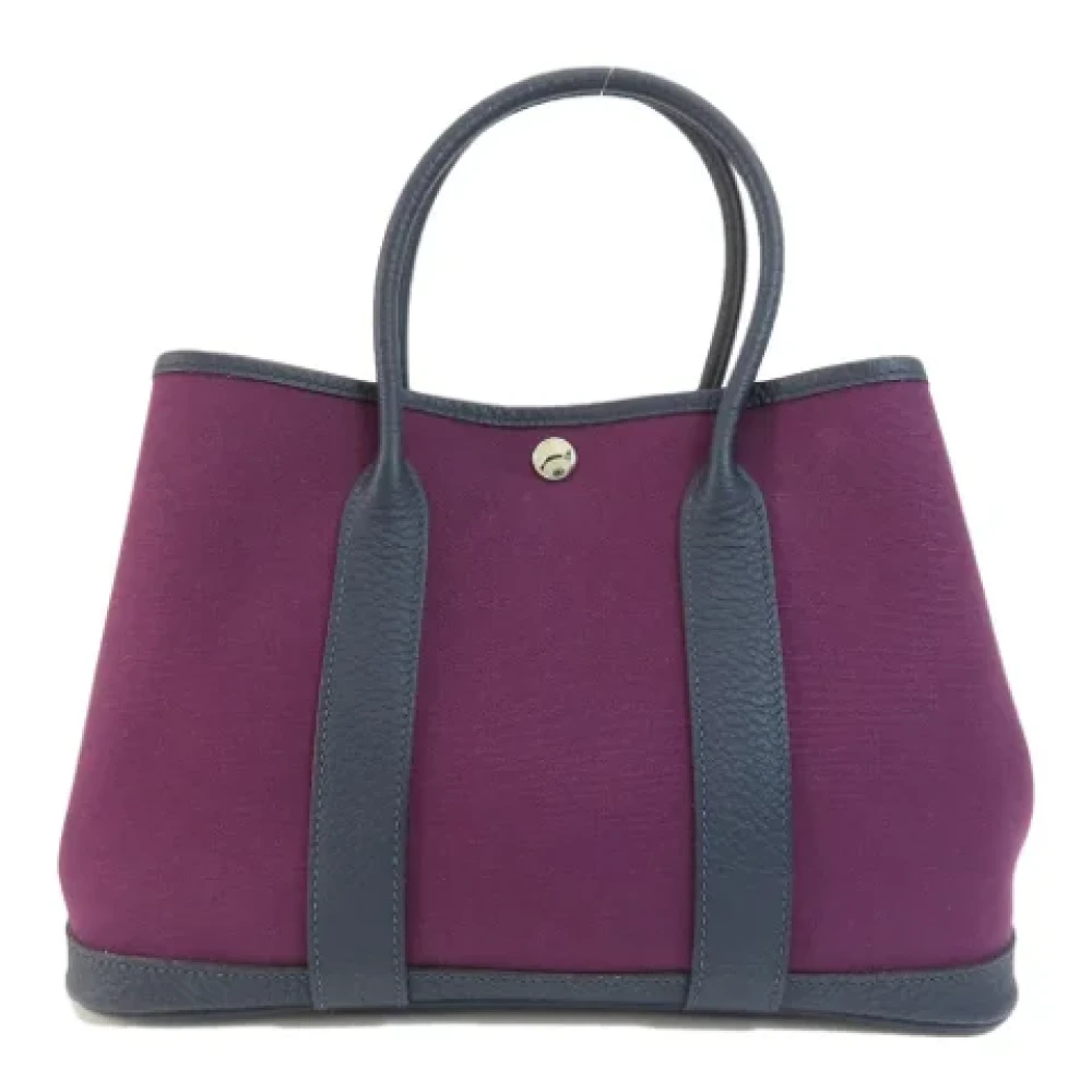 Hermès Vintage Pre-owned Canvas handbags Purple Dames