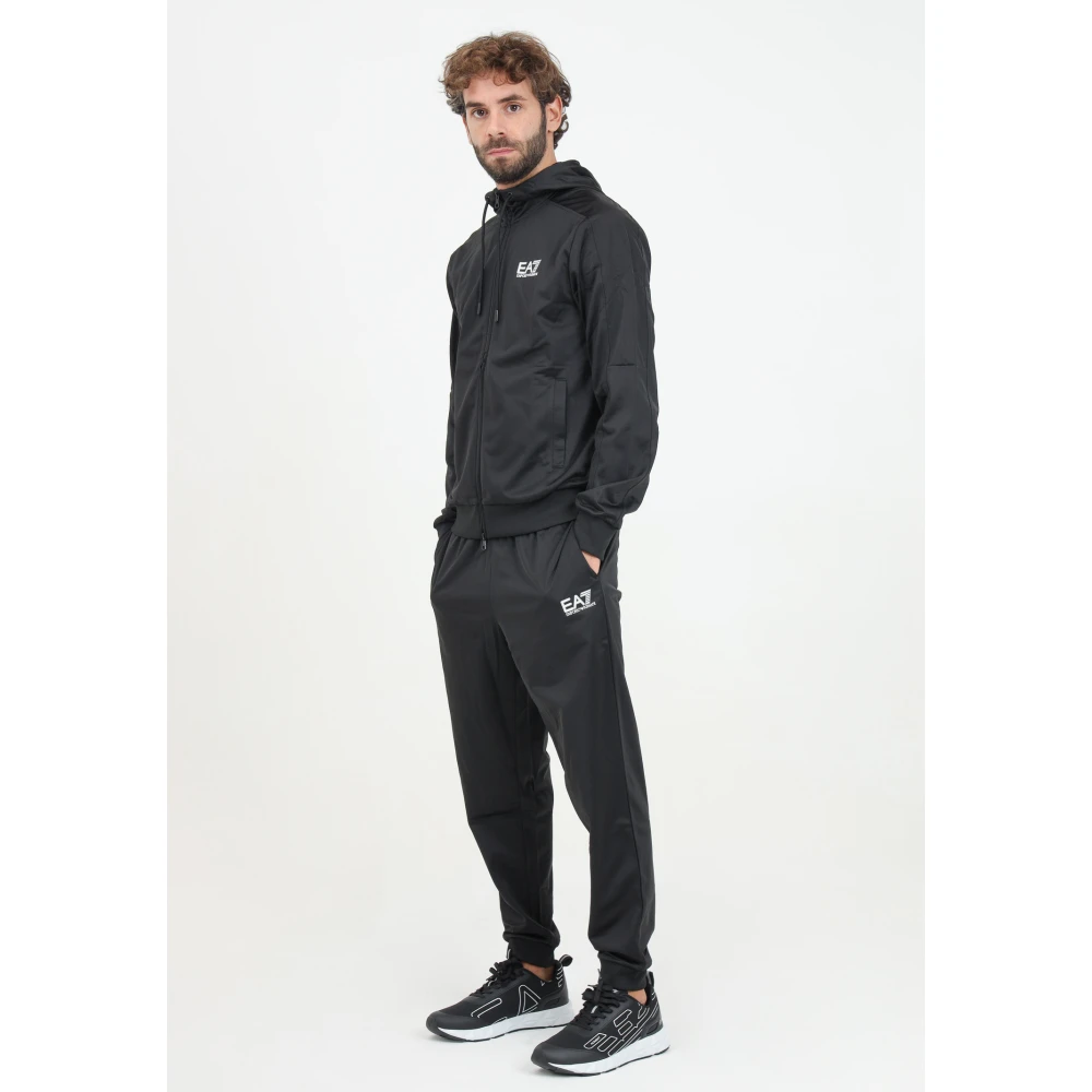 Emporio Armani EA7 Zwarte Heren Trainingspak Herfst-Winter Stijl Black Heren