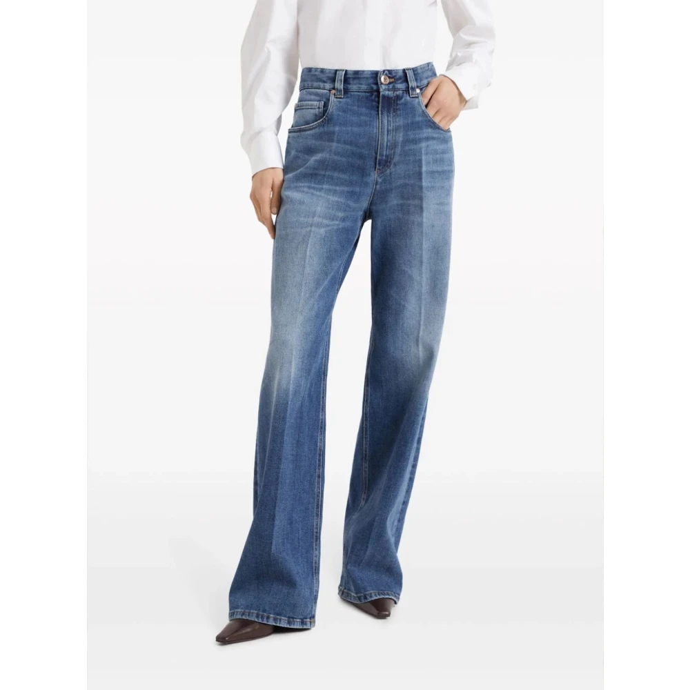 BRUNELLO CUCINELLI Casual Loose Denim Broek Blue Dames