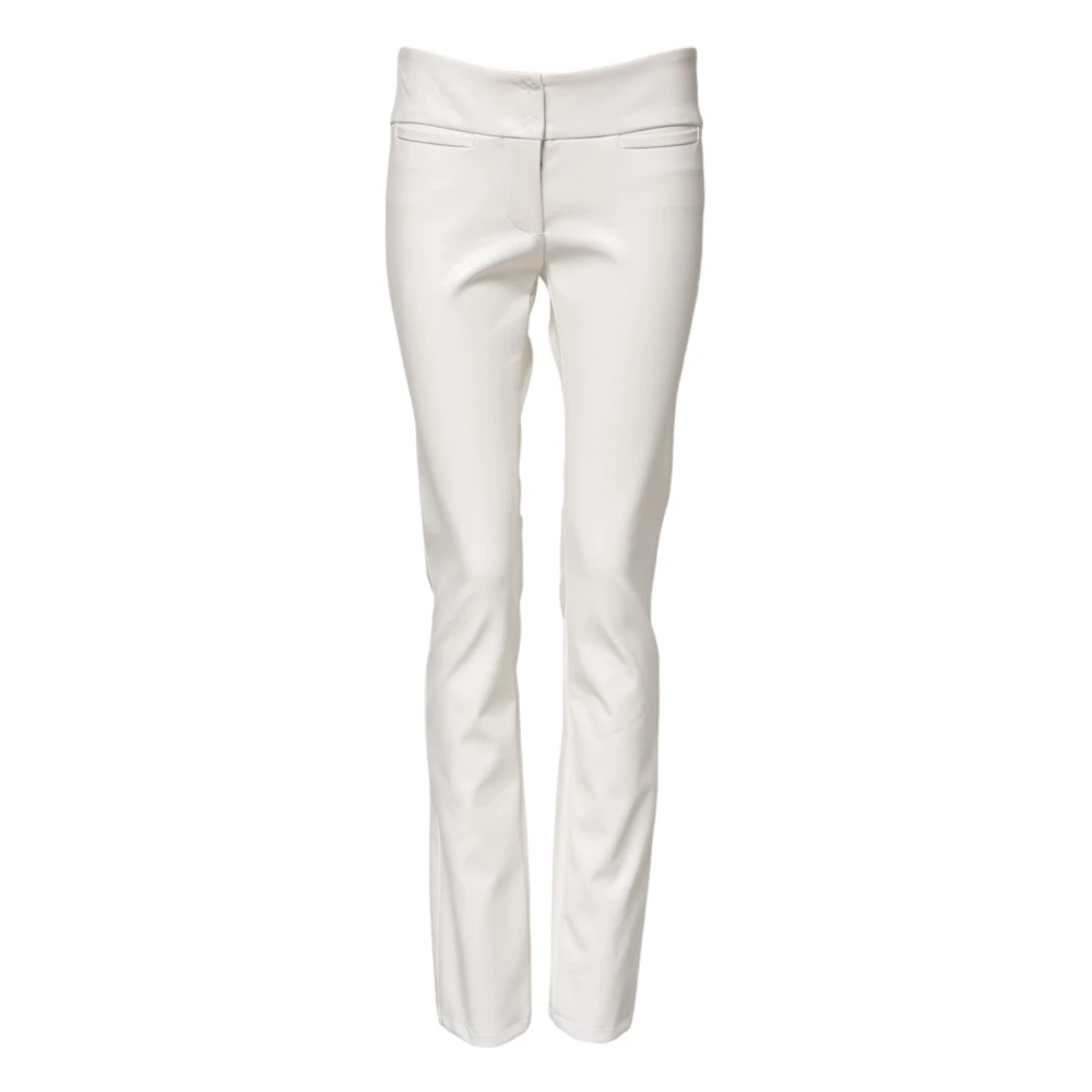 Dolce & Gabbana Women's White Slim-Fit Trousers, S, High Waist Tapered Trousers