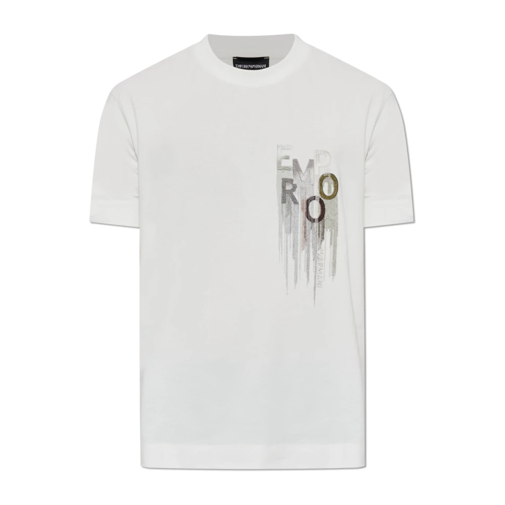 Emporio Armani Uomo Bianco - T-Shirt Con Logo - Tops - S
