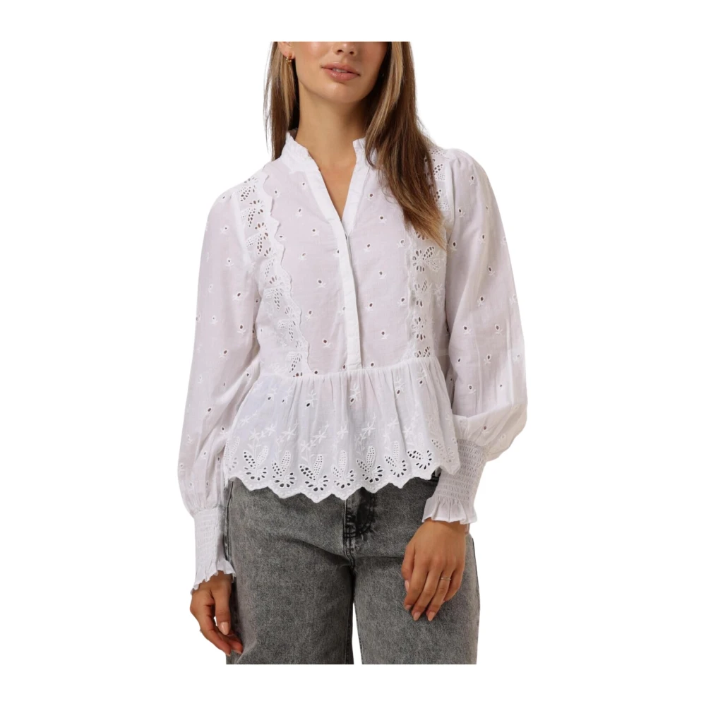 NEO NOIR Witte Geborduurde Blouse voor Vrouwen White Dames